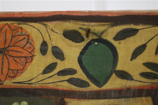 A large Indian painted wall hanging H.182cm, W.253cm